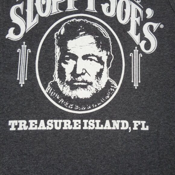 SLOPPY JOE'S TREASURE ISLAND FLORIDA HEMINGWAY GRAY MEDIUM TANK TOP SHIRT L223 - Picture 2 of 5